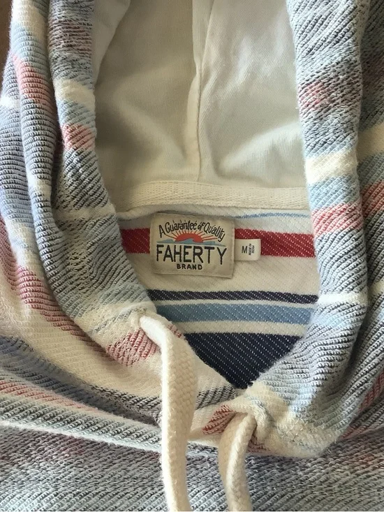 Faherty Byron Bay Aztec Organic Cotton Hoodie Sz MED EUC - Picture 5 of 7